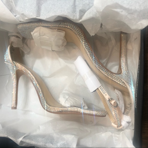 Betsey Johnson SB-Cole Champagne Rhinestone Heels - Picture 3 of 11